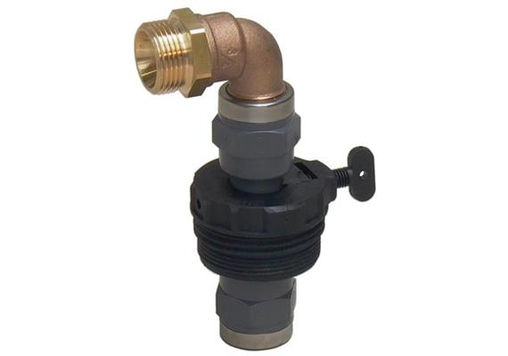 2" AG Fassadapter mit 90° Winkelstück 1" IG/AG