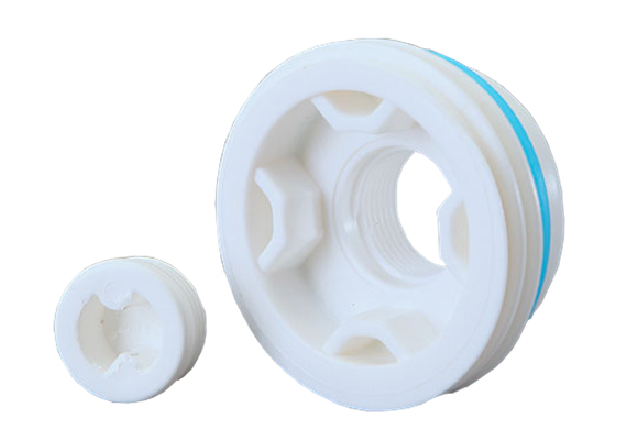 2“ Mauser Adapter mit 3/4" Bohrung und Stopfen