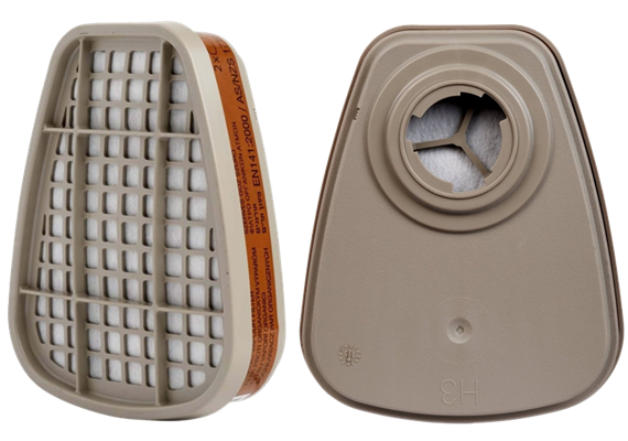 3M Bajonet-Filter 6055 A2 EN143 : 2000, Pack à 8 Stk.