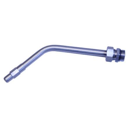 Auslauf Inox gebogen mit Tropfschutz 1/2" AG