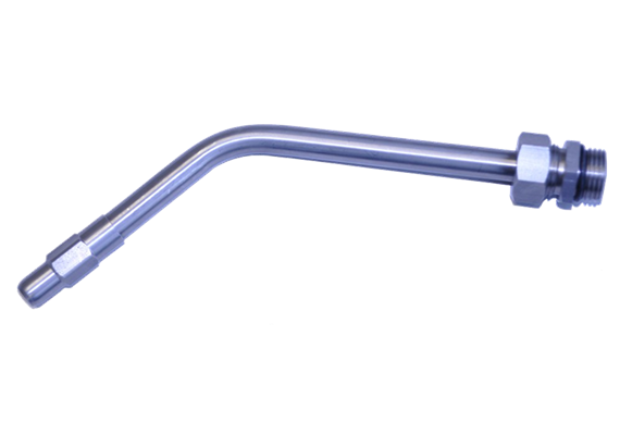 Auslauf INOX gebogen mit Tropfschutz 1/2" AG