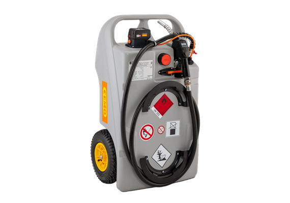 CEMO Dieseltrolley 100 l mit CENTRI SP30 18V Elektropumpe und CAS Akku 2 Ah