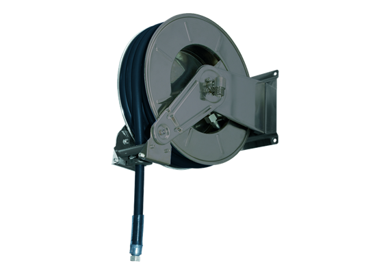 Diesel/Benzin Schlauchaufroller offen 3501 RAL7016, 15 m DN20 Anschluss 1" AG