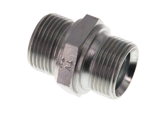 Doppelnippel Inox 3/4" AG x 3/4" 60° AG zu Schlauchaufroller