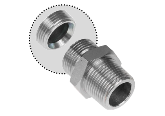 Doppelnippel Stahl, ½" - ½" 60°