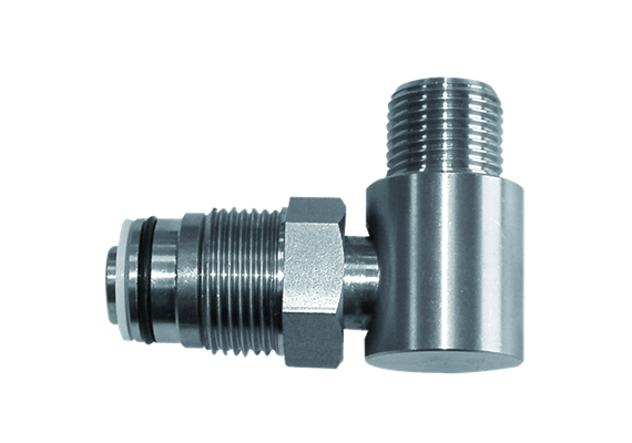 Drehgelenk Inox 1/2" mit 10 mm Bohrung, max 200 bar 90°C, EPDM-Dichtung