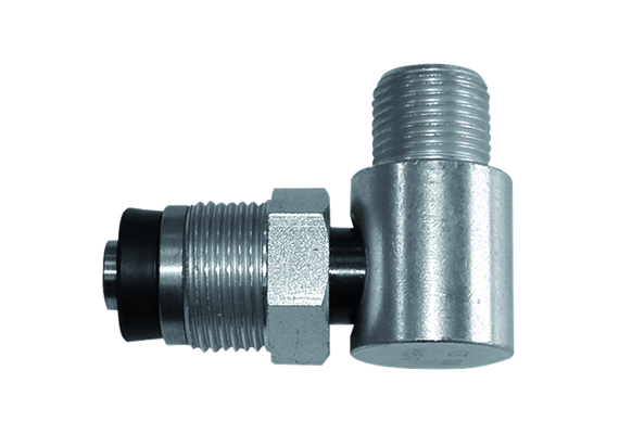Drehgelenk verzinkt 1/2" mit 10 mm Bohrung, max 200 bar 90°C, EPDM-Dichtung