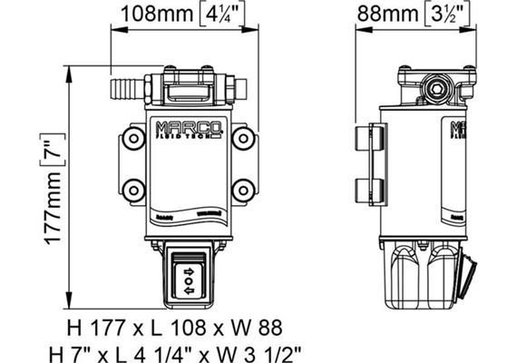 Elektro-Zahnradpumpe UP3/OIL-R 12V, Anschluss 13 mm / 3/8" IG | Bild 2