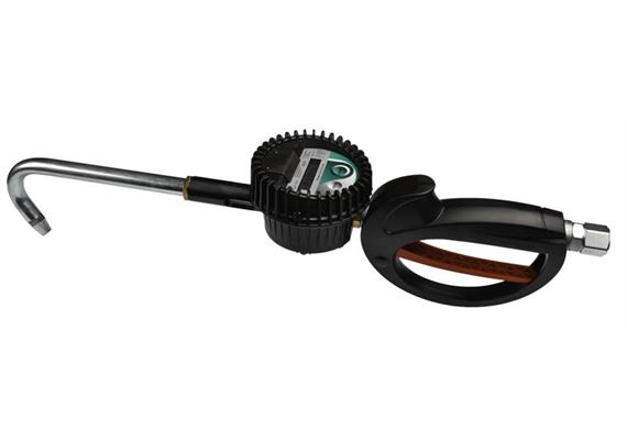 Elektronischer Handdurchlaufzähler eichfähig, Auslauf Getriebeöl mit Tropfschutz