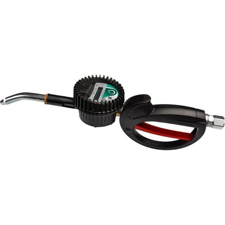 Elektronischer Handdurchlaufzähler eichfähig, Auslauf Motorenöl mit Tropfschutz