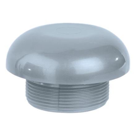 Entlüftungskappe PVC grau mit 2" AG mit Sieb