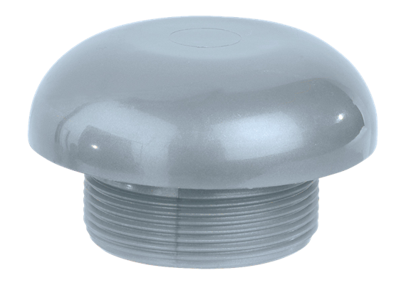 Entlüftungskappe PVC grau mit 2" AG mit Sieb