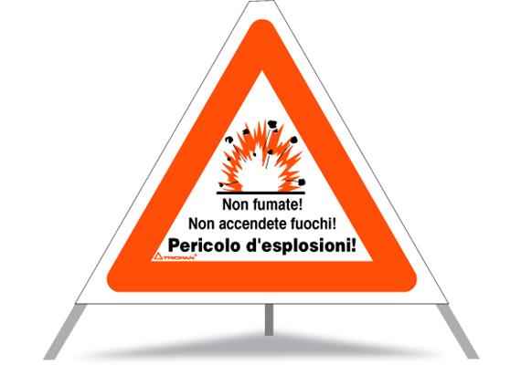 Faltsignal TRIOPAN 60 cm (PERICOLO D'ESPLOSIONI) mit Etui