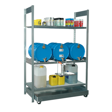 Fassregal für 3 x 60 l - Fässer 2 x Gitterrost