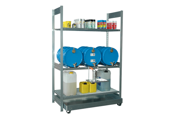 Fassregal für 3 x 60 l - Fässer 2 x Gitterrost