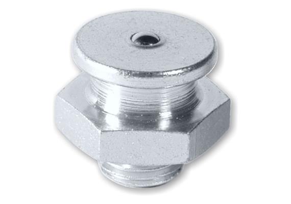 Flachkopf-Schmiernippel M22 1/4" - ø 22 mm - SW22 aus Stahl verzinkt - VPE 50 Stk.