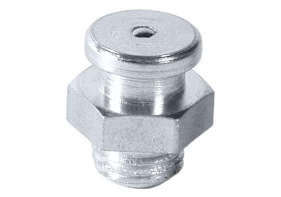 Flachschmiernippel M4 M8x1 - ø 10 mm - SW11 aus Stahl verzinkt - VPE 100 Stk.