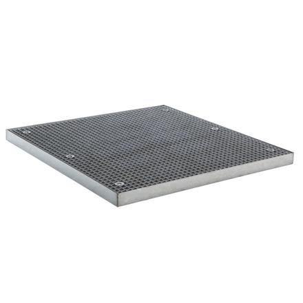 Flächenauffangwanne verzinkt 1350 x 1350 x 78 mm (L x B x H)