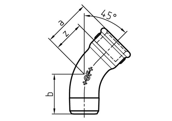 GF Fittings Bogen 45° N° 40 verzinkt 2" | Bild 2