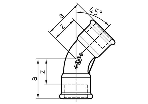 GF Fittings Bogen 45° N° 41 verzinkt 3" | Bild 2