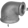 GF Fittings Bogen reduziert 90° N° 90 verzinkt 2"- 1½"