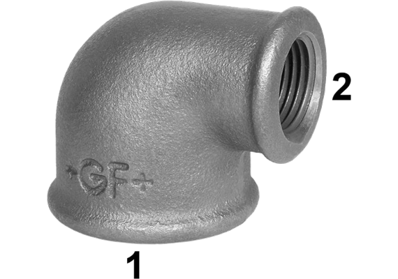 GF Fittings Bogen reduziert 90° N° 90 verzinkt 2"- 1½" | Bild 1