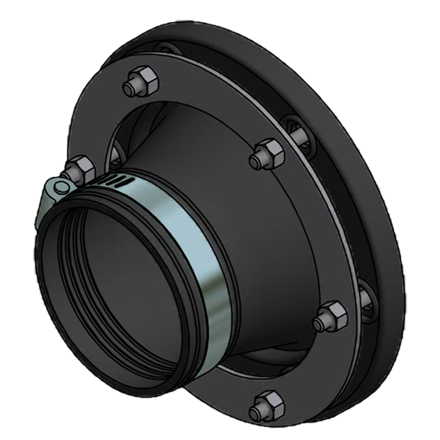 Gummi Manschette DN63 x ø 160 mm mit Flansch und Schrauben