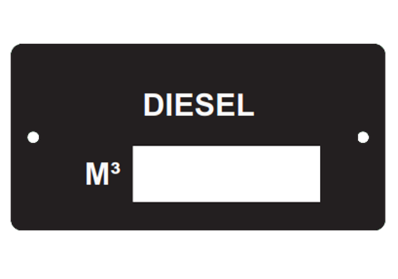 Hinweisschild Aluminium, 100 x 50 mm "DIESEL" + M³