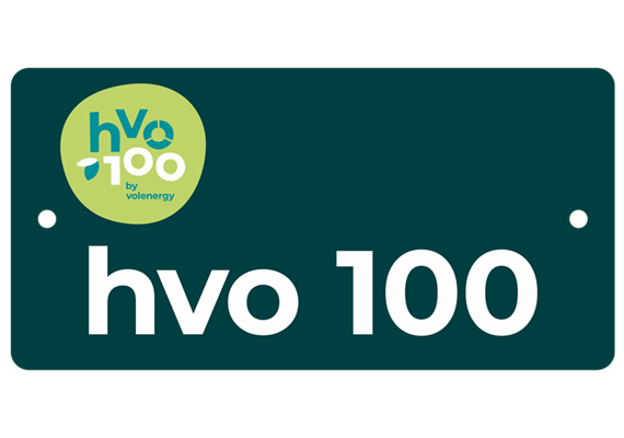 Hinweisschild Aluminium, 100 x 50 mm "HVO 100" Volenergy