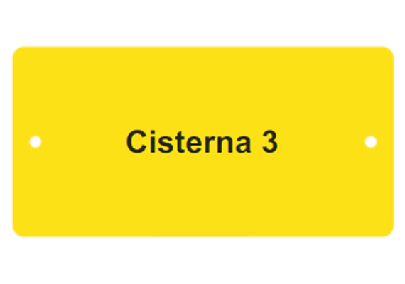 Hinweisschild Aluminium gelb, 100 x 50 mm "CITERNA N° "