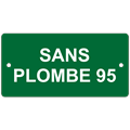 Hinweisschild Aluminium grün, 100 x 50 mm "SANS PLOMBE 95"