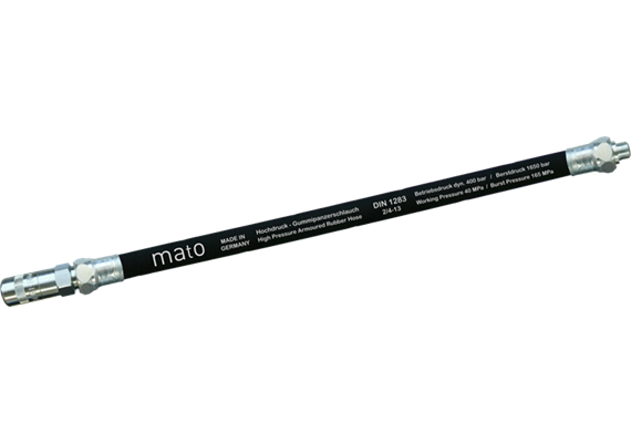 Hochdruck-Gummipanzerschlauch RH50-C mit Hydraulikmundstück, Länge 500 mm, M10x1