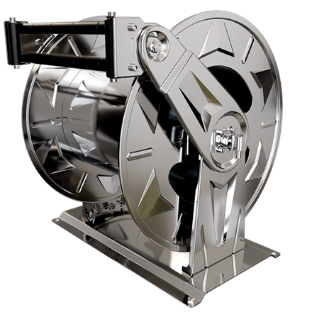 Inox Schlauchaufroller HR6001 HAI, 40 m DN19 SBR-Schlauch ¾" 60°IG