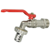 Kugelauslaufhahnen MS/Ni 3/4" AG mit Schlauchstutzen 10 bar