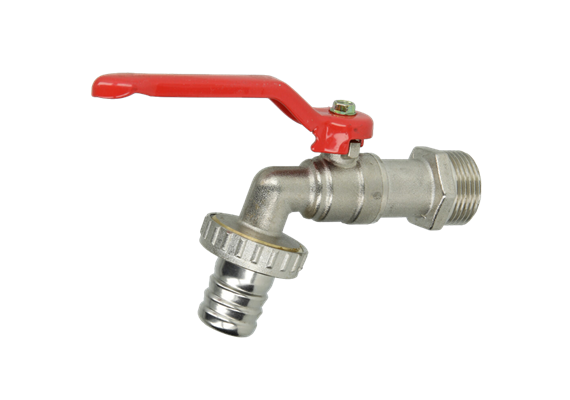 Kugelauslaufhahnen MS/Ni 3/4" AG mit Schlauchstutzen 10 bar