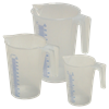 Kunststoff Flüssigkeitsmessbecher Set, Typ J-PP 0.5 + 1.0 + 2.0 l - VPE 12 Stk.
