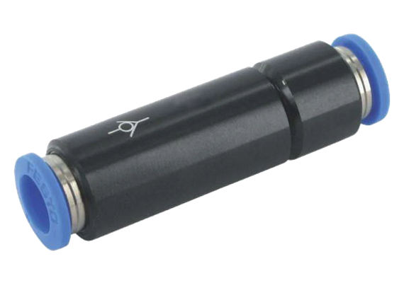 Kunststoff Steckverbinder mit Rückschlagventil für 8 mm Schlauch