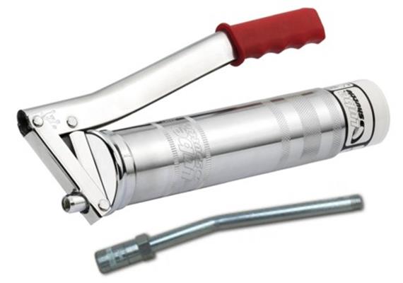 Lube-Shuttle Hebelfettpresse MATO verzinkt - R1/8", mit Düsenrohr und Hydraulikmundstück Lube-Shuttle Hebelfettpresse MATO verzinkt - R1/8", mit Düsenrohr und Hydraulikmundstück