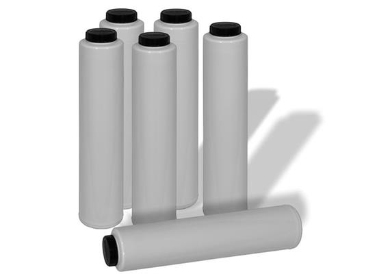 Lube-Shuttle Leerkartuschen mit FOKO und Deckel, weiss transparent