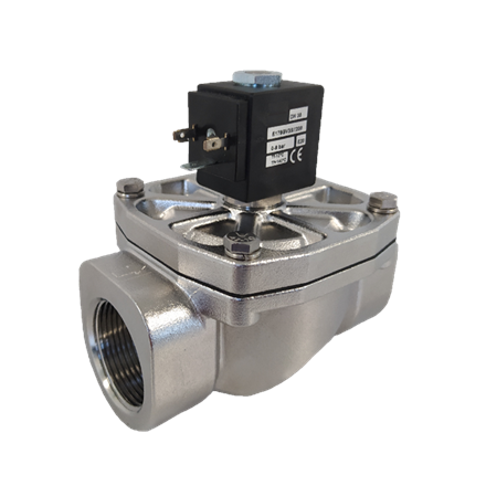 Magnetventil zwangsgesteuert 3/4" - 2/2 Wege, FPM, AISI 316, 230 V, stromlos geschlossen