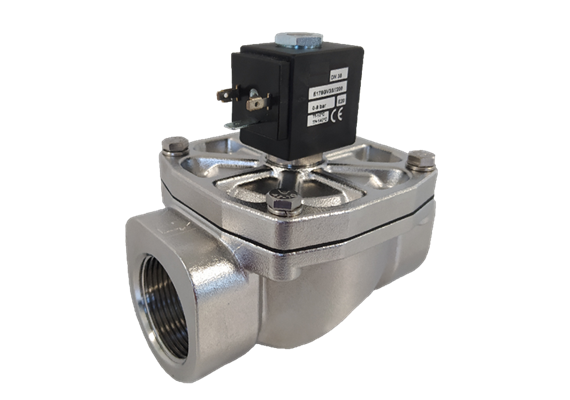 Magnetventil zwangsgesteuert 3/4" - 2/2 Wege, FPM, AISI 316, 230 V, stromlos geschlossen