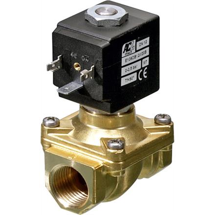Magnetventil zwangsgesteuert G½" - 2/2 Wege, FPM, Messing, 12 V, stromlos geschlossen