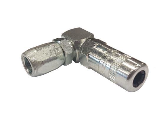 MATO Abgewinkeltes 4-Backen-Hydraulikmundstück mit Drehgelenk - R1/8"