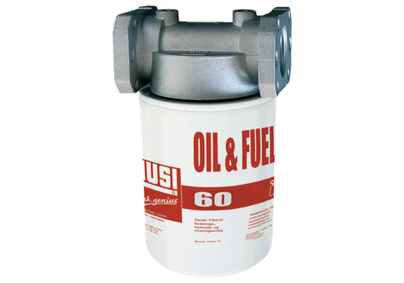 Öl Filter 60 l/min ¾" IG mit Halterung 1" IG 10 µm