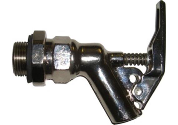 Öl Sicherheits Fasshahn Messing vernickelt 3/4" AG - selbstschliessend