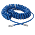 PUR Spiralschlauch 5x8 mm - L=4m, Anschlüsse R 1/4" drehbar