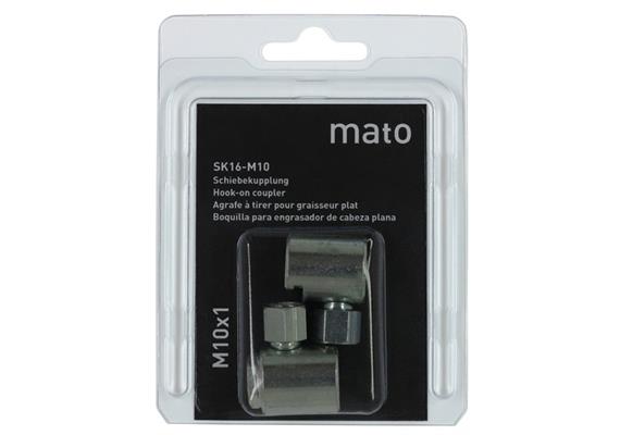 Schiebekupplung SK-16M10 - Blister-Pack - M10x1 für Flachschmiernippel ø 16 mm - VPE 2 Stk