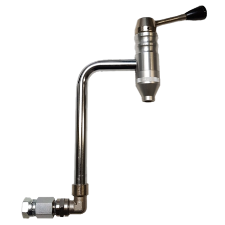 Sicherheitshahn für Direktanschluss an pneuMATO-Pumpen für Öl mit 1/2" Überwurfmutter