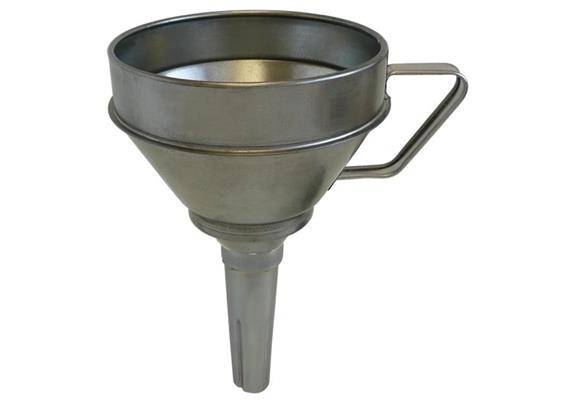 Weissblech Trichter F-T 160 mit Sieb und starrem geradem Auslauf - ø 160mm