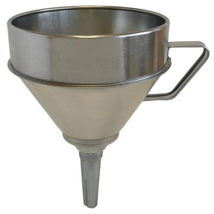 Weissblech Trichter F-T 200 mit Sieb und starrem geradem Auslauf - ø 200 mm